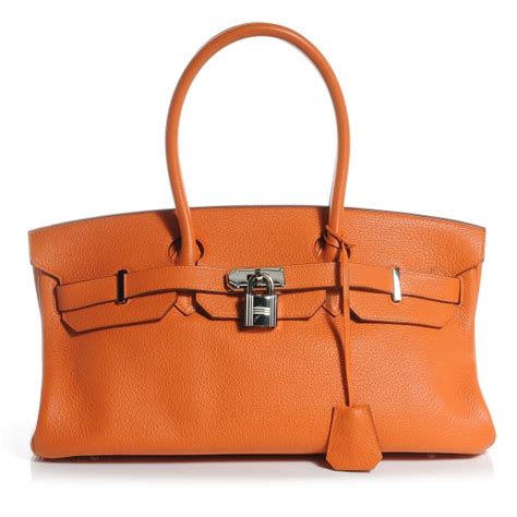 HERMES Evergrain JPG Shoulder Birkin II 42 Orange.